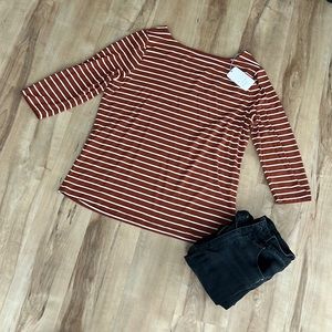 NWT A New Day boat neck striped top